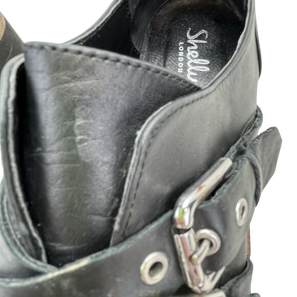 Shellys London Creepers Buckles Black Leather Size Approx US Women 11 - Picture 12 of 16